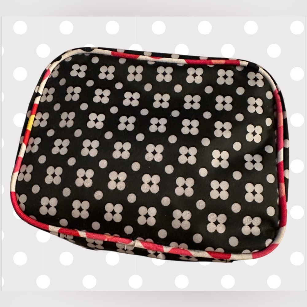 Modella Black & White Floral Print Cosmetic Bag NWOT